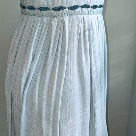 Free People Womens Green Sleeveless Dress Birds Pleated Lined - Picture 3 of 11